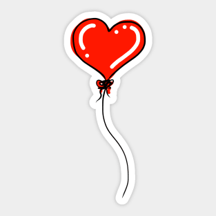 Red Heart Balloon Sticker